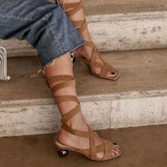 Zara Round Heel Wrap Sandal - Picture 6 of 6